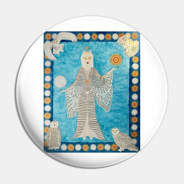 Spirit of the Snowy Owl Pin by DebiCady