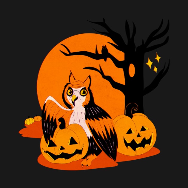 Vintage Halloween Owl Design by Hillopurkki