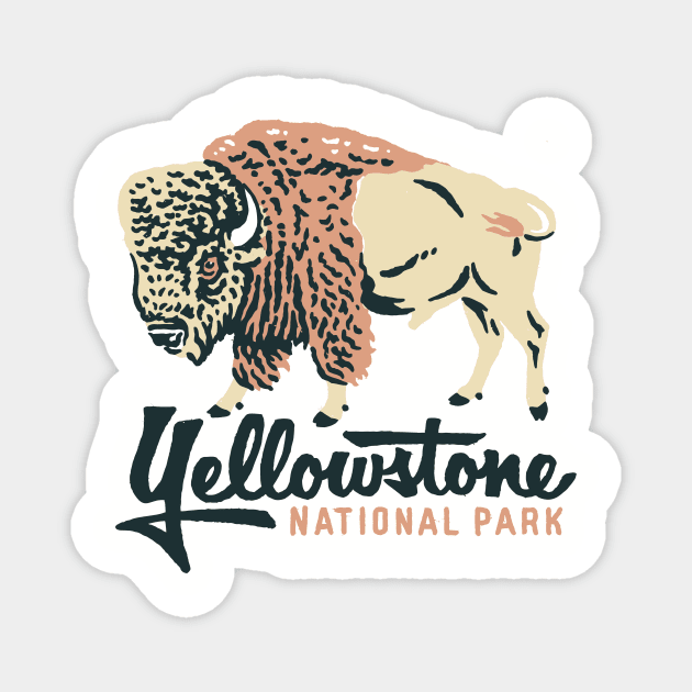 Yellowstone bison Magnet by Iambolders