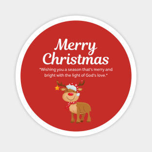 Merry Christmas Round Sticker 40 Magnet