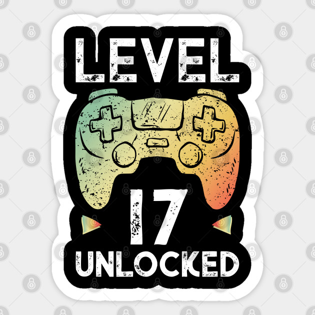 17th Birthday Boy Gamer Shirt Level 17 Unlocked Gift Tee Birthday Boy Pegatina Teepublic Mx