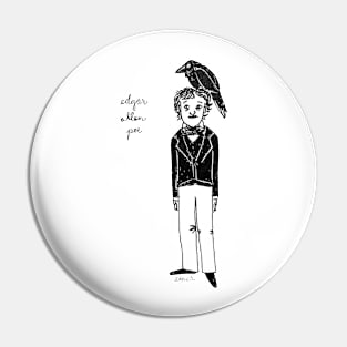 Inky Edgar Allen Poe Pin