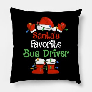 Santa's Favorite Bus Driver Funny Christmas Pajamas Pillow