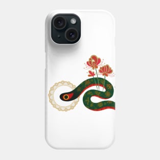 Snake and flowers 1 Phone Case