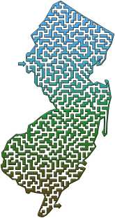 New Jersey State Outline Maze & Labyrinth Magnet