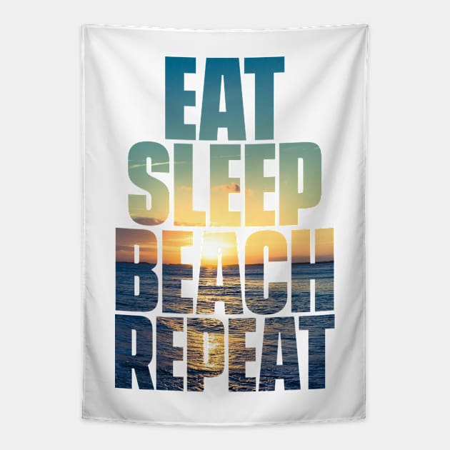 Eat Sleep Beach Repeat Tapestry by KevShults