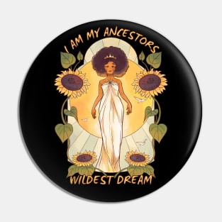 Black Girl Queen Sunflower Dream Pin