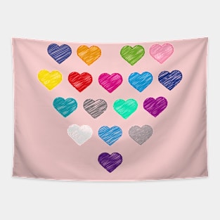 Colors Of Love Collection Colorful Hearts Tapestry