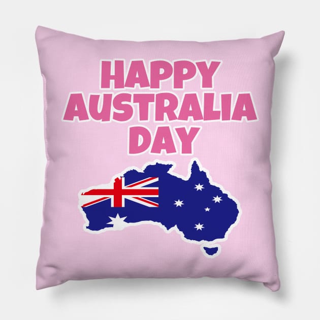 Australia Day - Happy Australia Day Pillow by EunsooLee