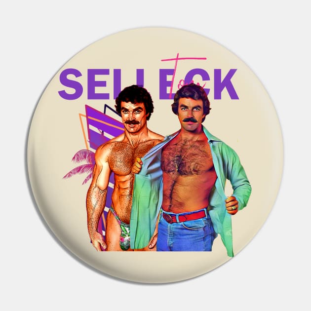 Tom Selleck Retro Vibe Pin by Phenom Palace