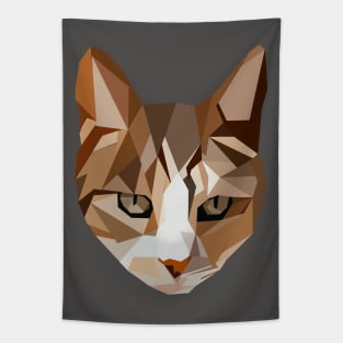 Geometric Low Poly Cat Face Tapestry