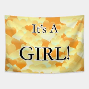 It's A Girl! Golden Hearts Tapestry