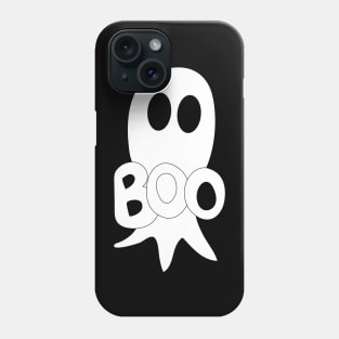 Cute Halloween ghost cartoon with BOO text Phone Case