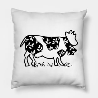 Cow with Scarf Pillow