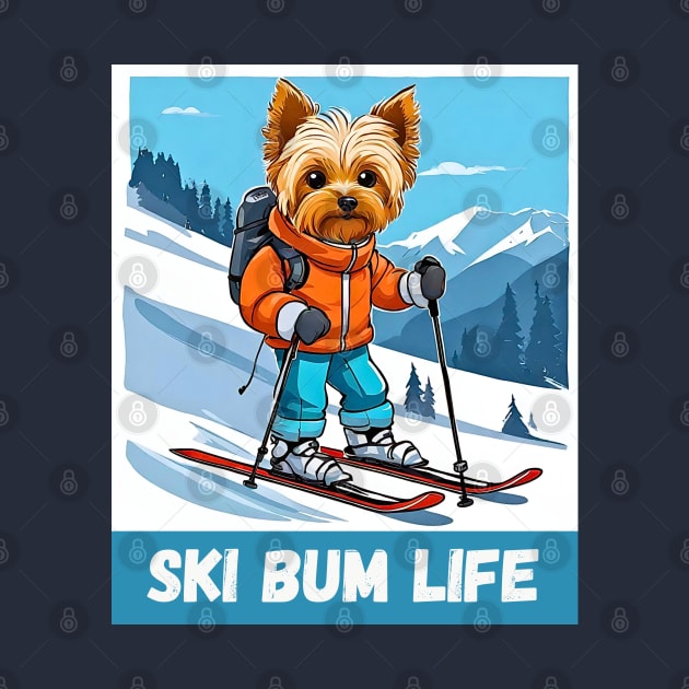 Yorkipoo Ski Bum by Doodle and Things