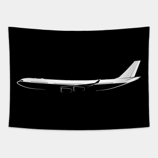 Airbus A340-300 Silhouette Tapestry