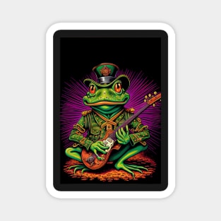 Frog Playing Guitar Magnet