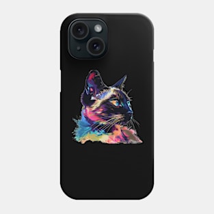 Siamese Cat Colorfull Pop Art Design For Cat Onwer Phone Case