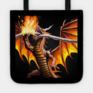 Fire breathing dragon Tote