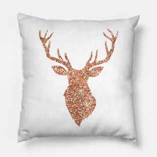 Sparkling reindeer blush gold Pillow