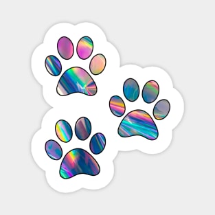 Holographic Paw Prints Magnet