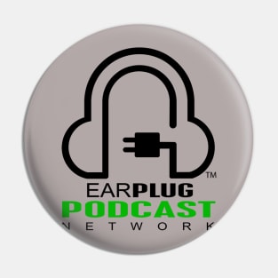 Classic Black Earplug Podcast Network Logo Design Pin