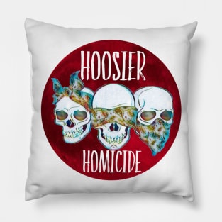 Hoosier Homicide Red Moon Skulls Pillow