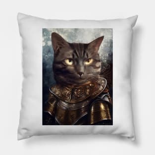 Armored knight cat Pillow