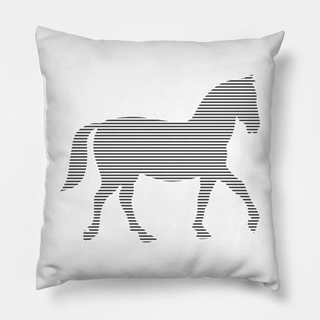 Horse - strips - gray and white. Pillow by kerens