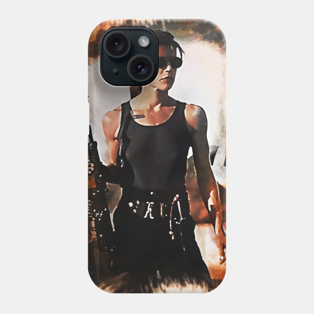 Sarah Connor Portrait Phone Case by Naumovski