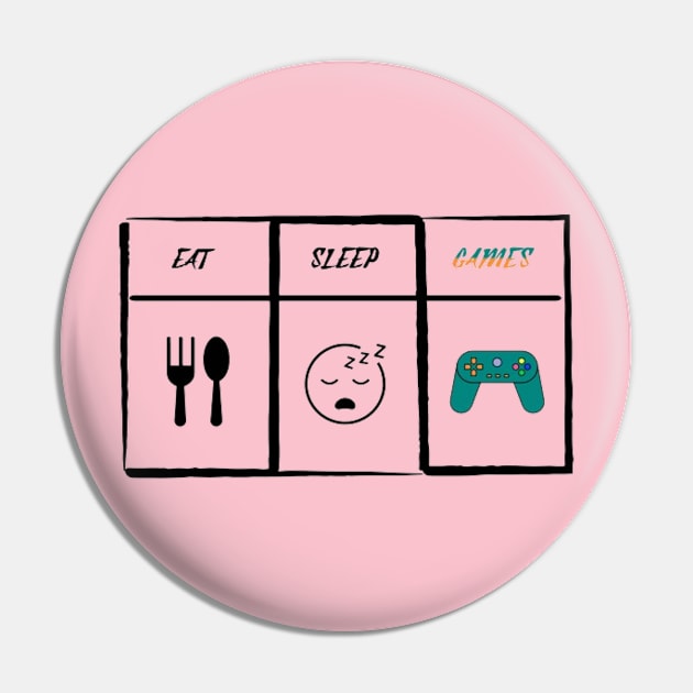 Eat Sleep Games, Controller Pin by KoumlisArt