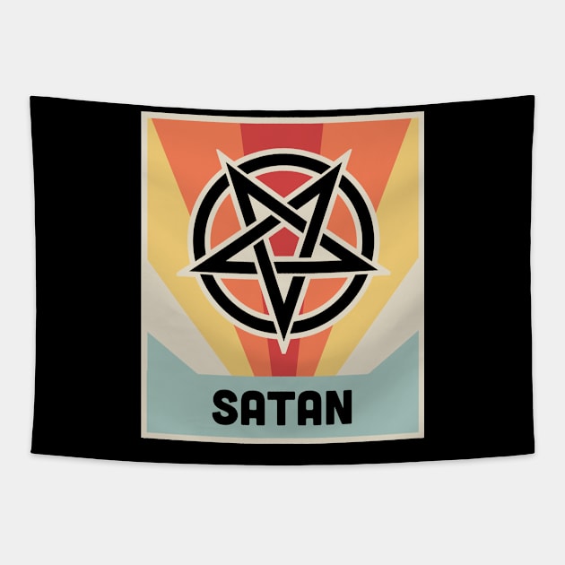 SATAN | Vintage Occult Pentagram Tapestry by MeatMan