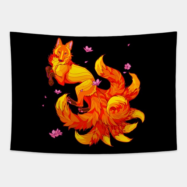 Nine Tailed Fox (Legend) Tapestry by Morrigan Austin