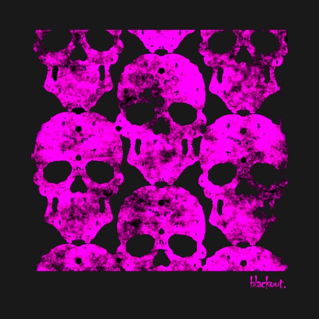 Skulls Convene in Magenta by Blackout Design by Blackout Design