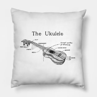 The Ukulele (black design) Pillow