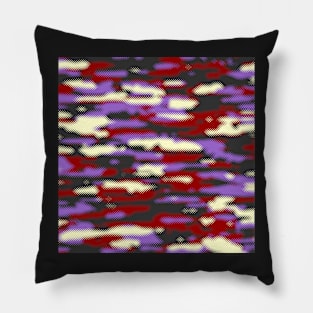 Camouflage Red Purple Wheat Pillow