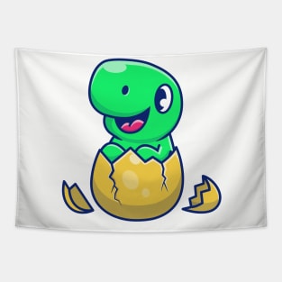 Cute Dinosaur On Crack Egg Cartoon Tapestry