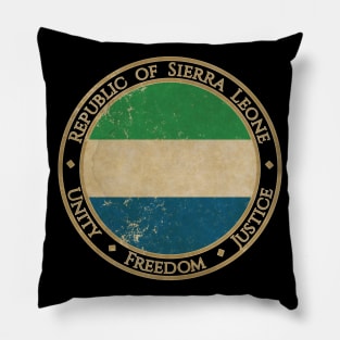 Vintage Republic of Sierra Leone Salone Africa African Flag Pillow