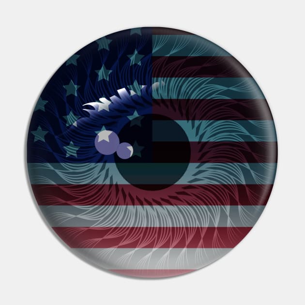 American Flag Eye Pin by Gofart