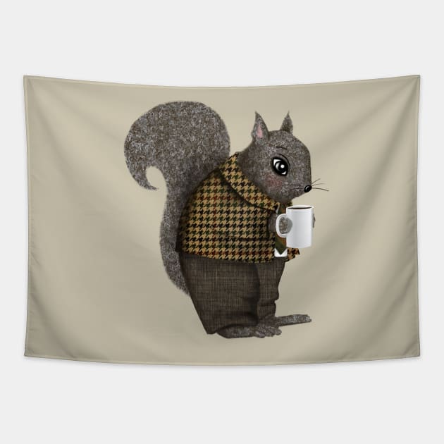 An Early Morning For Mister Squirrel Tapestry by LittleBunnySunshine