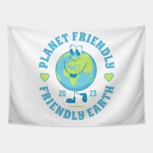 Planet friendly. Friendly Earth. Green culture Tapestry