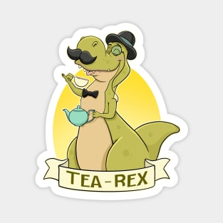 Tea Rex Funny Shirt, Dino Humor- Cute Dinosaur Graphic Vintage Saying Cool Magnet