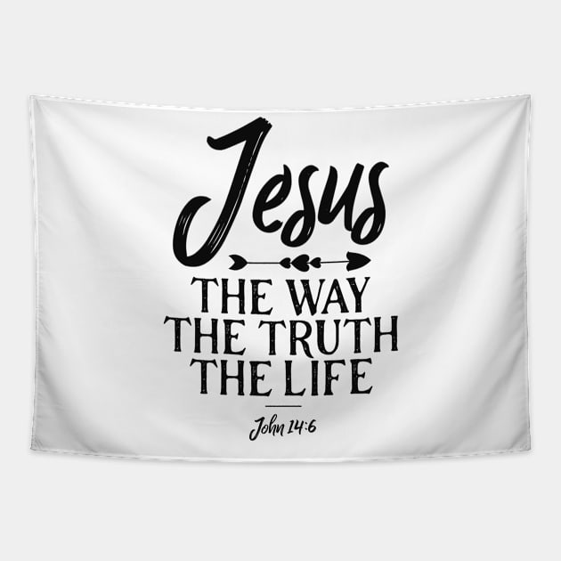 John 14 6 Jesus The Way Truth And Life Tapestry by GraceFieldPrints