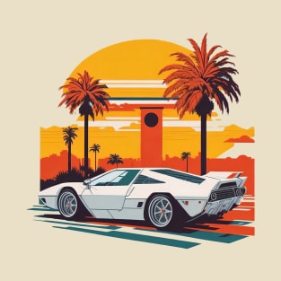 Miami Vice white Ferrari T-Shirt