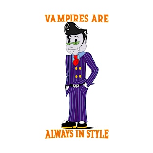 Cool Retro Vampire Cartoon Illustration T-Shirt