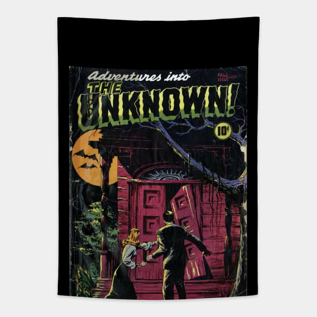 Classic Horror Comic Cover Art Tapestry by Slightly Unhinged