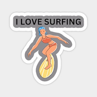 I Loves Surfing Magnet