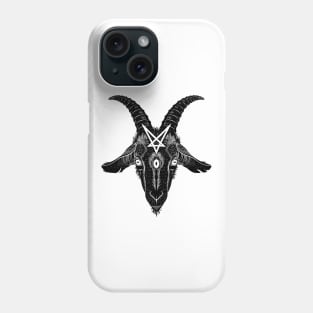 Satanic goat head with pentagram Phone Case