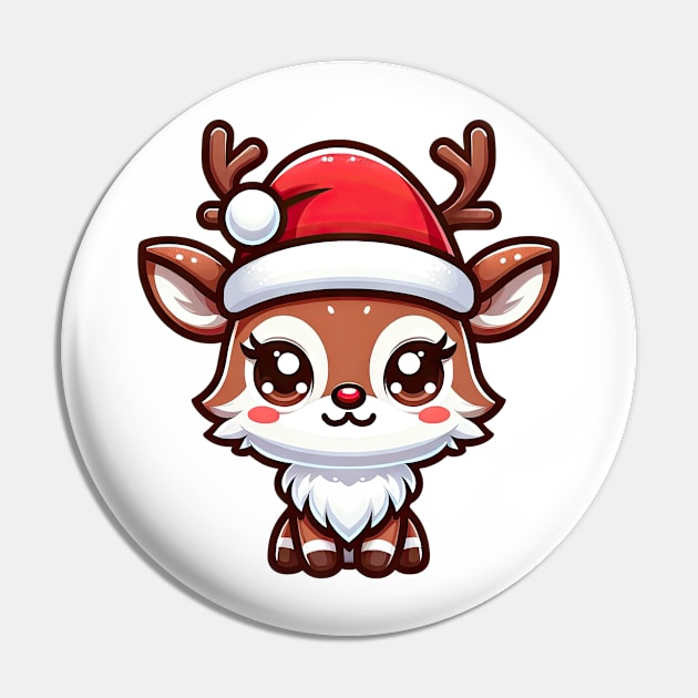 Festive Cheer: Cute Christmas Reindeer Illustration Pin by DefineWear