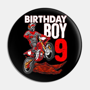 Motocross Birthday Motorcycle Themed 9Th Birthday Pin